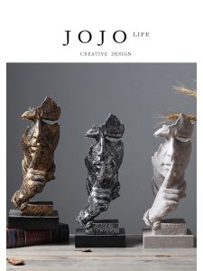 JOJOS L. PD Silent Is Golden Abstract Figurine Home Decor Nordic Style Synthetic Resin Craftwork Creative Living Room Decoration