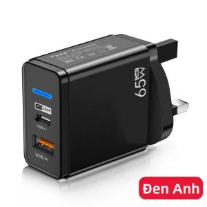 Bộ Sạc Nhanh NNBILI 65W GaN PD USB 2 Trong 1 Với 2 Cổng Sạc Du Lịch Cho Samsung Huawei Xiaomi - Phích Cắm US/UK