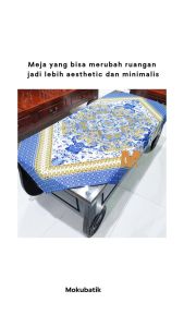 Taplak Meja Batik Ruang Tamu Guru Kantor Motif Tulis Segi Empat 1 Meter Katun