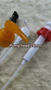 PHC 24 Pump Head 24mm Transparent Orange Locking Flat Tip / Pump For Shampoo Bottle / Pump Dispenser 24mm/ Bottle Pump