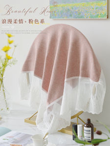 Khăn Che Gương Tròn Kiểu Hàn Quốc Bằng Vải Ren Thủ Công Chống Bụi Cho Bàn Trang Điểm Màu Hồng Khăn Che Gương Nhỏ