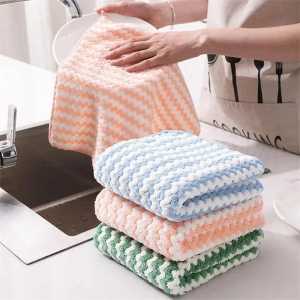 Kain Lap Microfiber ZigZag 25x25 cm untuk Dapur Mobil Motor Kain Pembersih Serbaguna