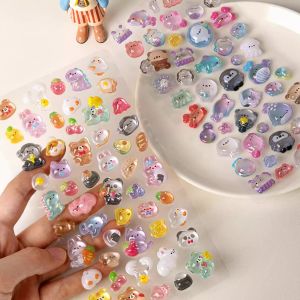 3D Relief Crystal Drip Glue Mobile Phone Case Sticker Waterproof Cartoon Animal Gemstick Diamond Decoration Transparent Sticker