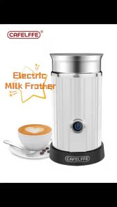 Cafelffe High-Quality Dual-Bubble Stainless Steel Electric Milk Frother 230ml with 3-Pin Malaysia Plug