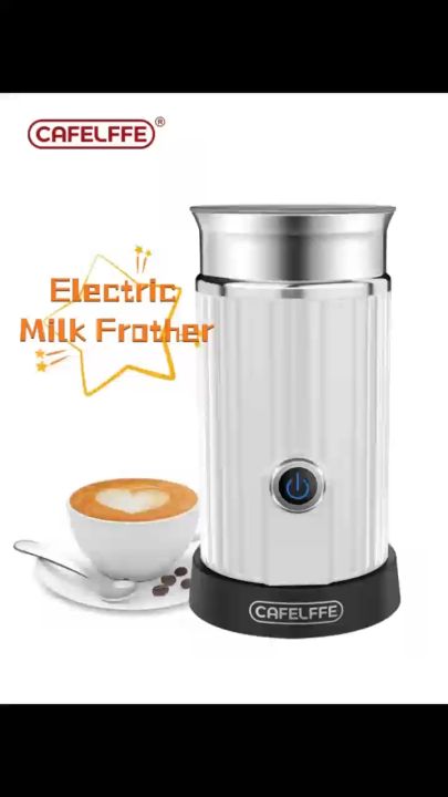Cafelffe Automatic Electric Milk Frother Machine | Hot/Cold Latte Cappuccino Automatic Milk Warmer 230ml (3 pin Malaysia Plug)
