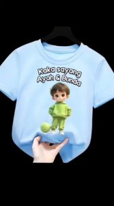 Baju kaos anak perempuan atasan lengan pendek dengan gambar cetak DTF untuk anak usia 2-12 tahun