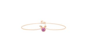 ALUXE Pink sapphire 10K Gold Gemstone Bracelet Piglet Rose Gold Disney Winnie the Pooh Series BRDW001