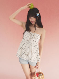 Weekend hub | Bow Dots Strapless Top