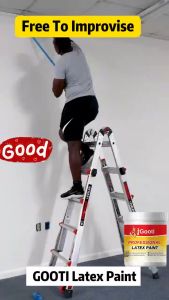GOOTI 1KG Latex Paint With Brush Artistic Paint Indoor Outdoor Use Non Fading Wear Stain Dirt Resistant Odourless Good Abrasion Resistance Long-lasting Beauty