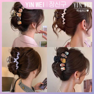 Cartoon cute cookie catch clip female 2024 new temperament hairpin plate hairpin headdress shark clip headdress