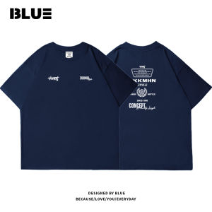 Mens Casual Cotton T-shirt Short Sleeve Letter Print round Neck Loose Fit Summer Streetwear Comfortable Breathable Top