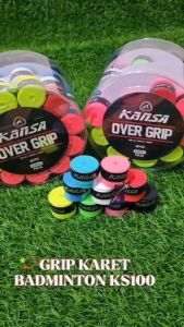 KANSA GRIP KARET RAKET BADMINTON KS100 POLOS / HAND GRIP RAKET ALAT PEREKAT KS100 ANTI LICIN