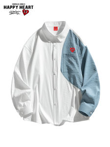 CHARLES JANGS HAPPY HEART | Heart Color-block Loose Shirt