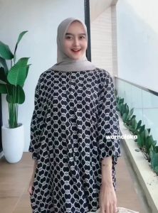 Kaftan labuh floral cotton comfy breathable baju muslimah dress wanita bergaya modern modest wear