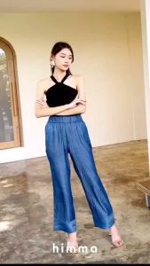 Himma Love Halter Neck Blouse เสื้อคล้องคอ เว้าแขน โชว์ไหล่ สีดำ สีชมพู