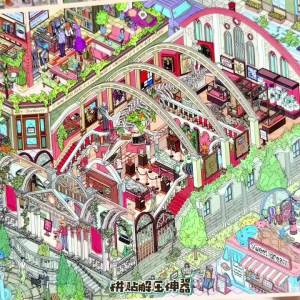 Museum Roaming Adventure Series Square inch Secret Realm Miniature Landscape Stickers 3.0 3D Fun Stress Relief Collage Sticker