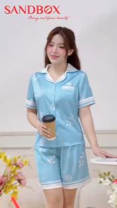 Đồ Bộ Nữ Mặc Nhà Pijama SANDBOX Thiết Kế Quần Đùi Áo Cộc Chất Lụa Latin Cao Cấp Mềm Mịn BLD25001