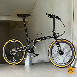 🐧 Fnhon Gust 22" • MRT/Bus-Friendly Shimano 9s 𝗙𝗿𝗲𝗲𝗯𝗶𝗲𝘀 Litepro 𝗟𝗶𝗴𝗵𝘁𝘄𝗲𝗶𝗴𝗵𝘁 Black Gold Folding Bicycle Dahon K3 Plus Lidrop Chromoly Frame Custom Build #sgfoldies