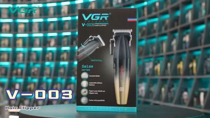 ORIGINAL VGR V-003 Professional Saloon Series Hair Clipper 9000 RPM ...