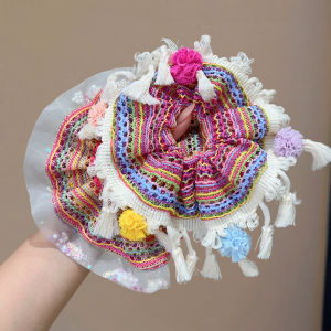 hellocandy | Còng Tóc Knitted Tassel Dân Tộc Cầu Vồng