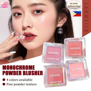JIANGZHIB 【Local Delivery】Lameila Monochrome High Pigment Blush Soft Waterproof Powder Naturally Pigmented Blusher Cruelty Face Makeup On Cheek Waterproof With Brush Makeup Tools Set