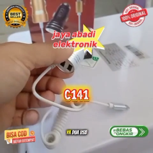 C141 100% ORI ADAPTOR SAVER 3A 3 A CAR CHARGER SPIRAL SPRING TRAVEL ADAPTER CAS CASAN MOBIL 2 USB CHARGE HP PONSEL GADGET DUA COLOKQN PORT Kompatibel charge elektronik device ipda tablet PSP GPS Digital kamera  2.Dua Colokan USB Bisa pengisian cepat 3.Du