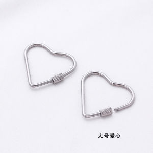 Stainless Steel Titanium Steel Keyring Accessory: Non-Colorful Irregular Screw Anti-Lost Hook Connection Clip for DIY Fashion Jewelry
