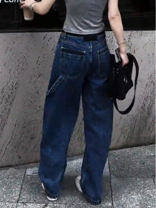 Retro High Waist Loose Fit Straight Leg Jeans Womens Autumn 2025 New Style Casual Washed Denim Pants Versatile Floor-Length