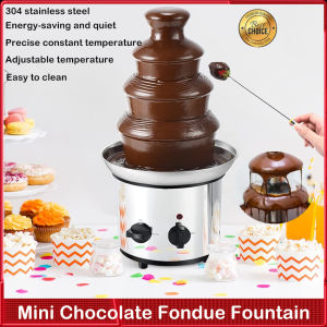 ⭐️【มีในสต๊อก+คลังสินค้าท้องถิ่น+COD】⭐เครื่องหลอมน้ำพุช็อคโกแลตฟองดูว์น้ำพุช็อกโกแลตน้ำตกขนาดเล็ก4ชั้นเครื่องออกแบบหม้อไฟน้ำตก DIY ขนาดเล็กช็อคโกแลตสแตนเลส220V