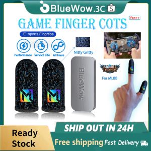 BlueWow New Custom Pro++ 【Mobile Legends】 Game Finger Gloves Suitable for PUBG MLBB Mobile Game Colorful Gradient Series 86-pin Sweat-proof Thumb Gloves