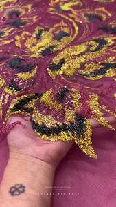 African Tulle Beaded Lace Fabric 2025 High Quality French Net Sequins Fabric Sewing Embroidery With Beads Lace Nigerian Dress