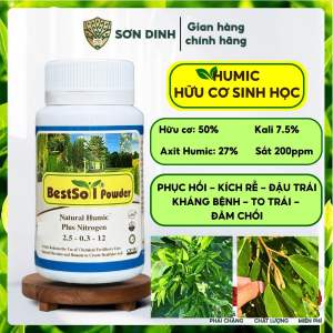 Phân bón lá Humic sinh học cải tạo đất kích rễ phục hồi cây trồng tăng sức đề kháng mọi loại cây lọ 50gr