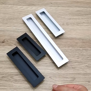 128/160/192mm Black Concealed Handle Finger Flush Pull for Drawer Sliding Door Wooden Door