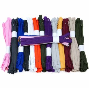 1 lusin Resleting / Sleting / Rits Celana 7 inch (175cm) Hitam Putih Warna Warni