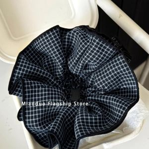 Zhaolu Multi-layer Color Block Plaid Hair Ties Vintage Atmosphere Small Design Hair Bands Comfortable Elastic Hair Bands