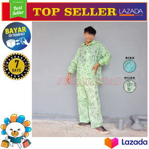 Jas Hujan Setelan Jaket Celana Ibex POP Polkadot IBEX - Raincoat Mantel Ujan Dewasa Pria Wanita