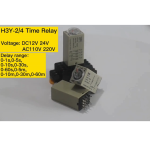 Timer hẹn giờ H3Y-2 relay mini thời gian công tắc hẹn giờ 8 chân điện áp 24VDC kèm chân đế PYF08A