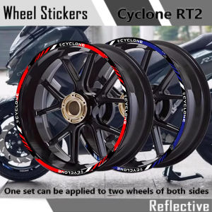 Reflective Motorcycle Wheel Hub Stickers for Cyclone RT2(Front 15inch Rear 14inch)