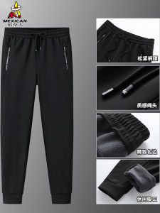 Mens Outdoor Fleece Lined Casual Pants Windproof Waterproof Breathable Soft Shell Trousers for Autumn Winter Camping Hiking