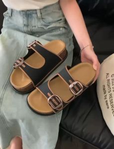 One for all พร้อมส่งจากไทย TX633 รองเท้าแตะแบบสวม สำหรับฤดูร้อน หนา1.5นิ้ว หัวเข็มขัดพร้อมสายรัด สำหรับผู้หญิง