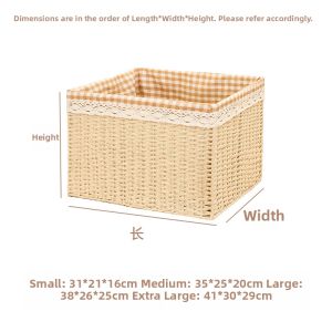 Bamboo-Style Weaving Storage Box for Clothing and Clutter