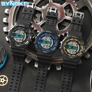 SYNOKE Digital Watch For Men Outdoor Military Fashion Retro Men Watch Sports Waterproof Men Watch Multifunctional Luminous