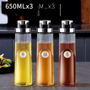 Kitchen Glass Oil Bottle Seasoning Sauce Vinegar Divider Non-Drip Oil Jar Nordic Style Storage Container for Home Use