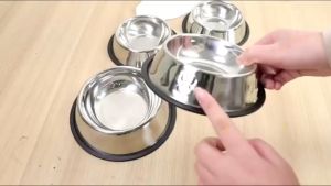 Mangkuk Stainless Steel Kucing Anjing Anti Slip Anti Semut Pet Bowls Aksesori Hewan