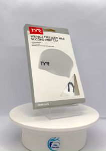 Mũ Bơi TYR Wrinkle- Free Long Hair Silicone Swim Cap White.