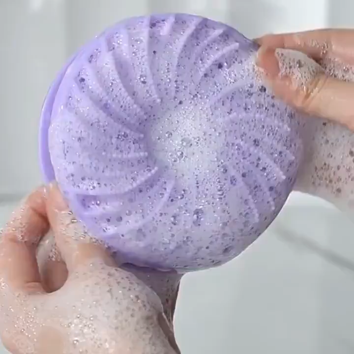 Double-sided silicone cleaning bath brush shampoo brush body scrub tool shower massage brush