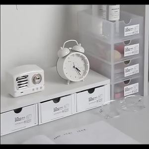 White plastic Storage Box Drawer Type Can Sort Out Desktop Debris Assembly Pencil Case Can Stack Cosmetics Lipstick Shelf