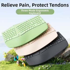 B.O.W | Ergonomic Comfort Wave Bluetooth Keyboard Charging Palm Rest
