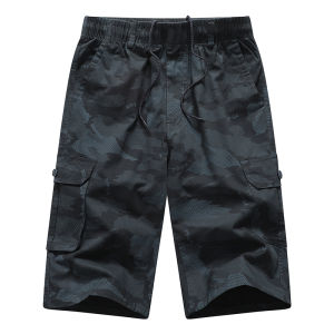 Summer Thin Cotton Workwear Shorts Mens Loose Casual Large Size Quick Dry Mens Pants with Big Pockets Trendy Seven-Foot Pants