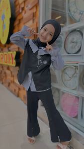 Almeera vest anak  Warna Hitam / outer anak / rompi anak / baju anak perempuan / Vest / atasan